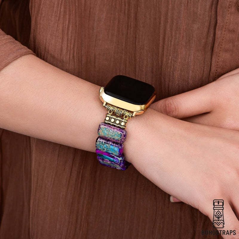 Majestic Tibetan Jasper Stretch Apple Watch Strap