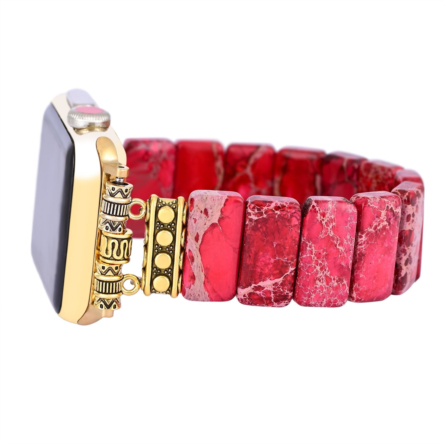 Scarlet Tibetan Jasper Stretch Apple Watch Strap