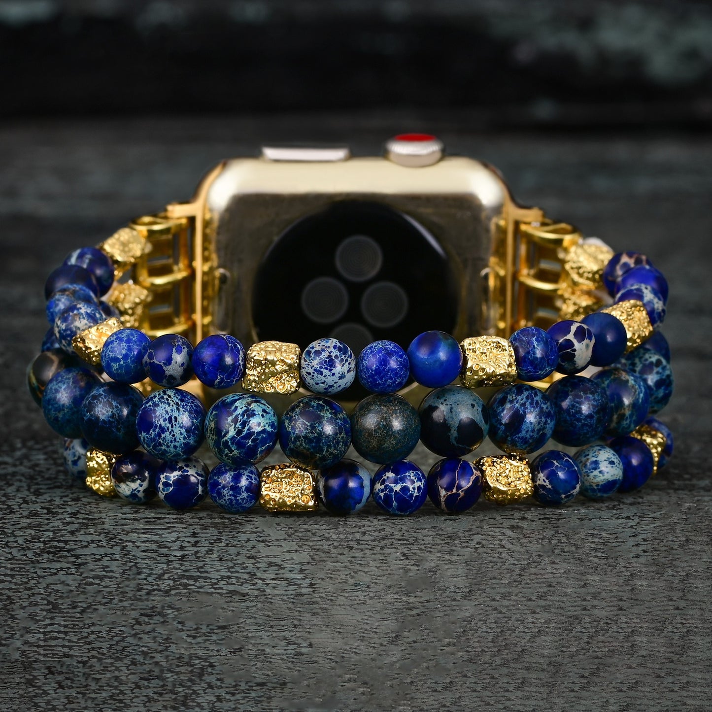 Intense Jasper Stretch Apple Watch Strap - Blue