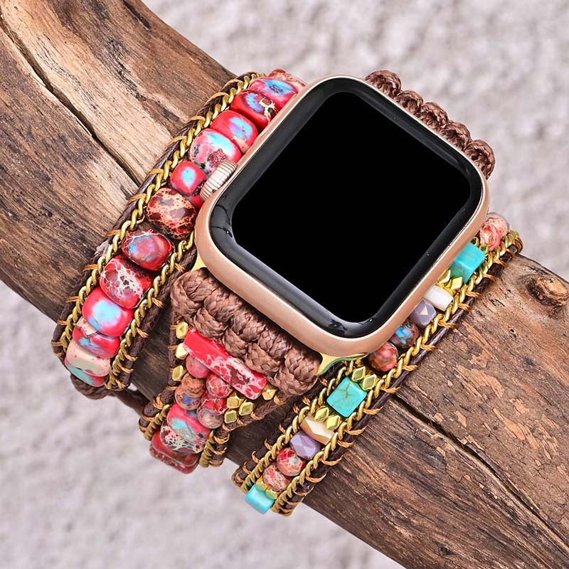 Cherry Emperor Jasper Apple Watch Strap