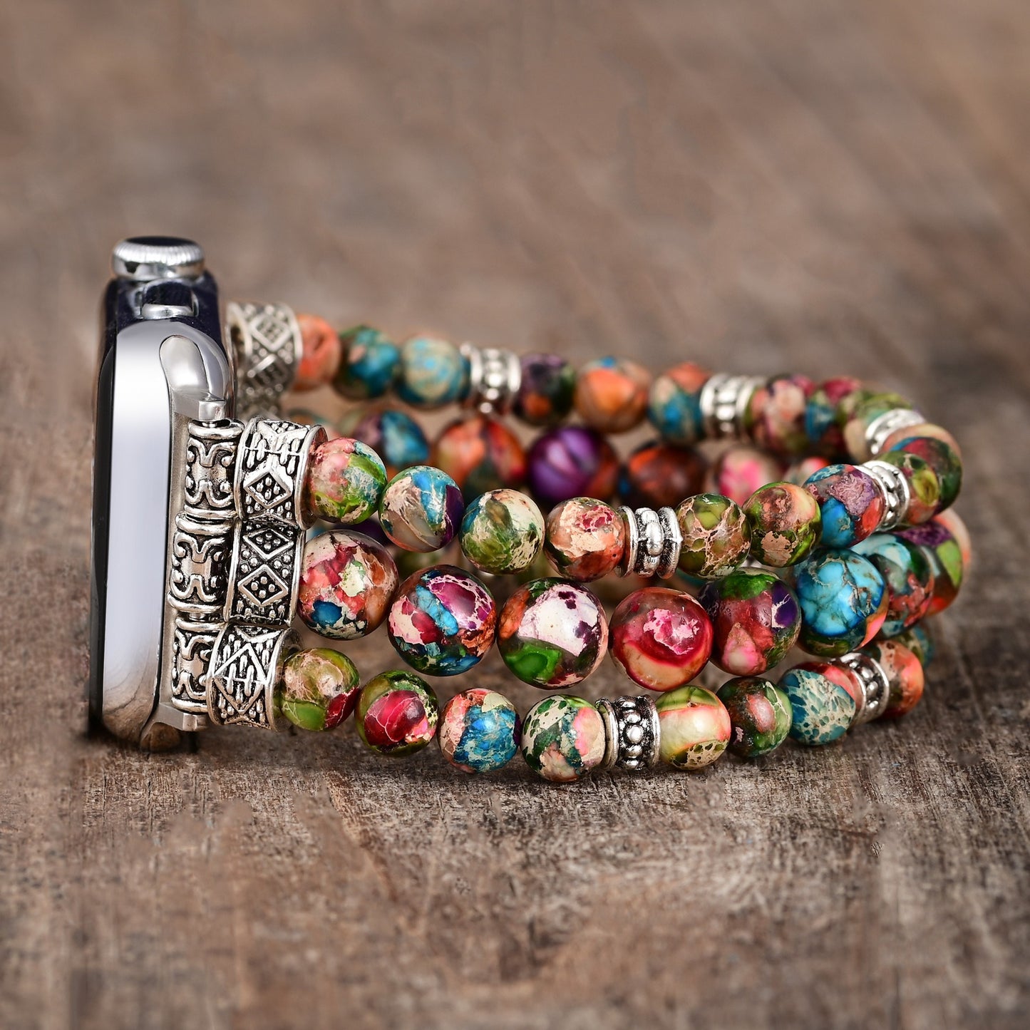 Intense Jasper Stretch Apple Watch Strap - Mottled