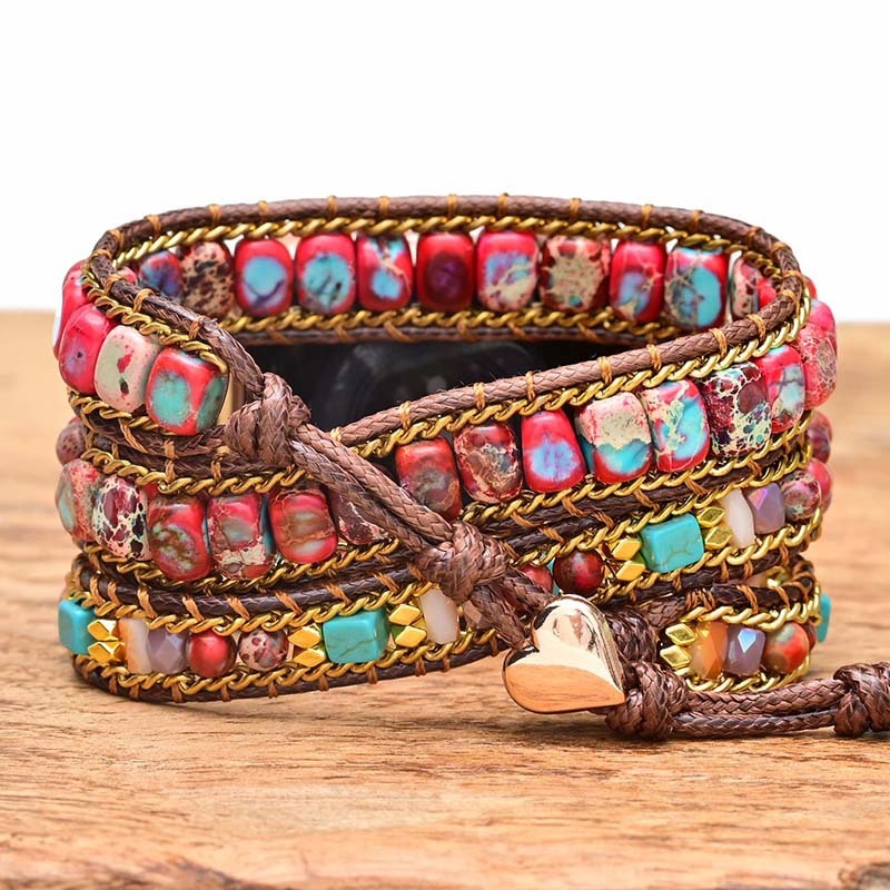 Cherry Emperor Jasper Apple Watch Strap