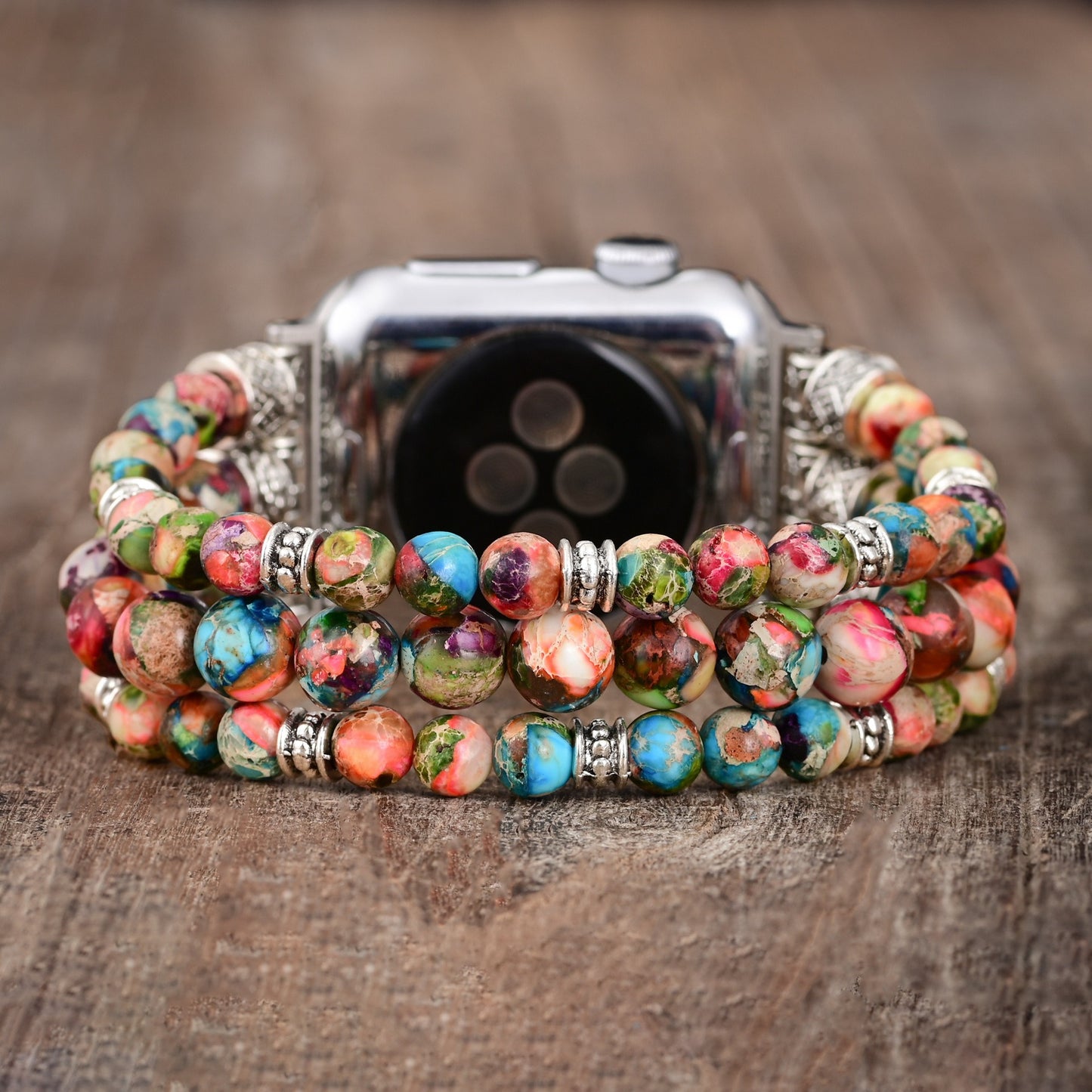 Intense Jasper Stretch Apple Watch Strap - Mottled