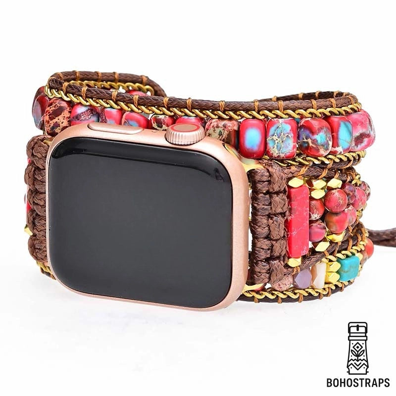 Cherry Emperor Jasper Apple Watch Strap