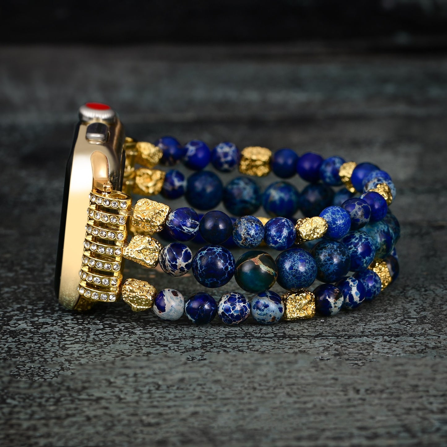 Intense Jasper Stretch Apple Watch Strap - Blue