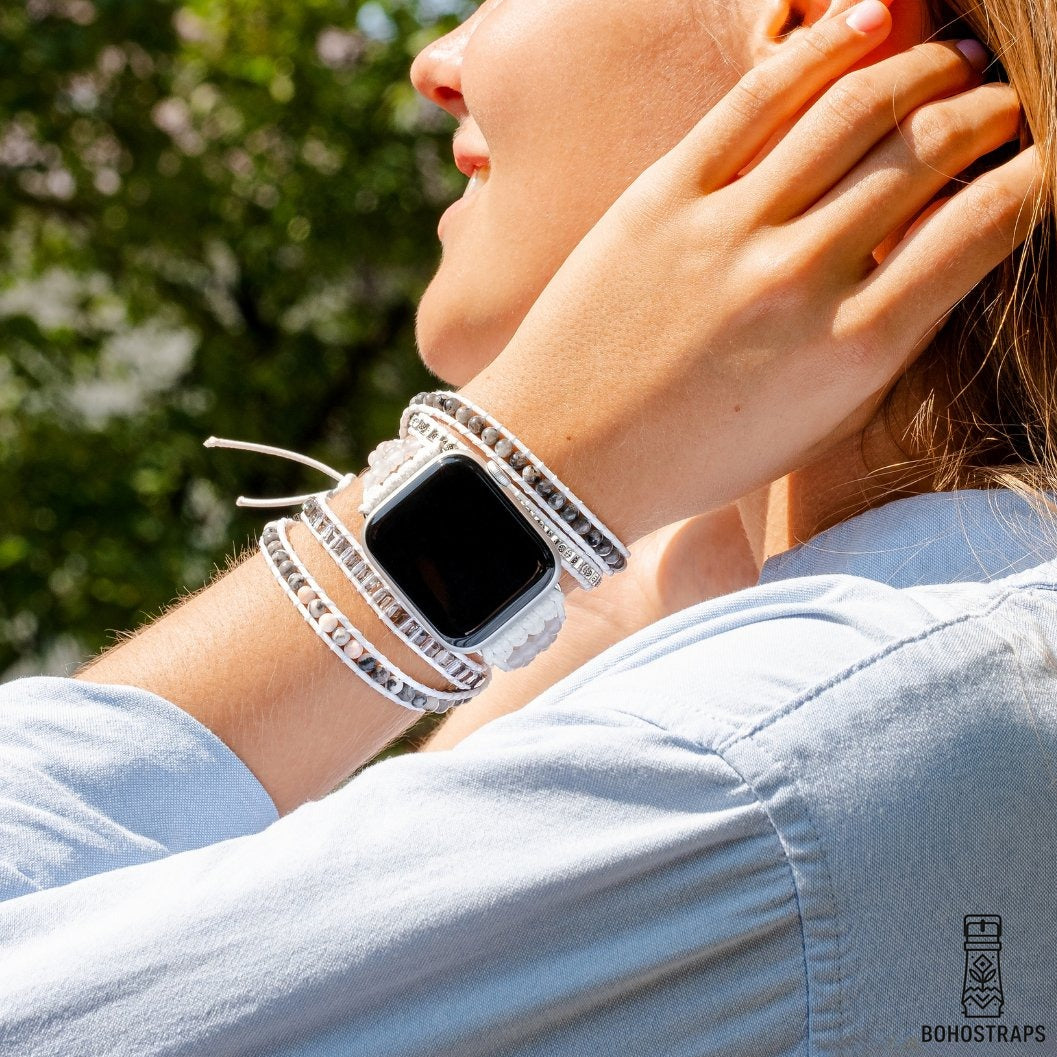 White Labradorite Apple Watch Strap