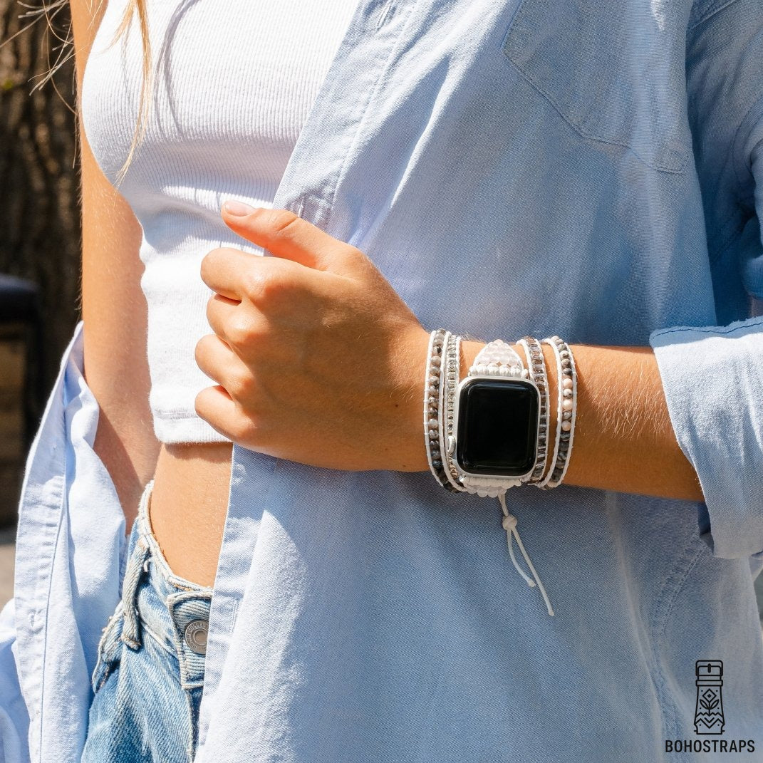 White Labradorite Apple Watch Strap