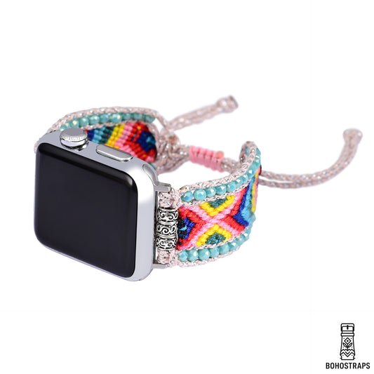Rainbow Spirit Boho Weave Watch Strap