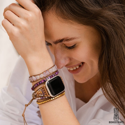 Amethyst & Purple Jade Radiance Apple Watch Strap