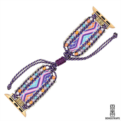 Twilight Purple Boho Weave Watch Strap