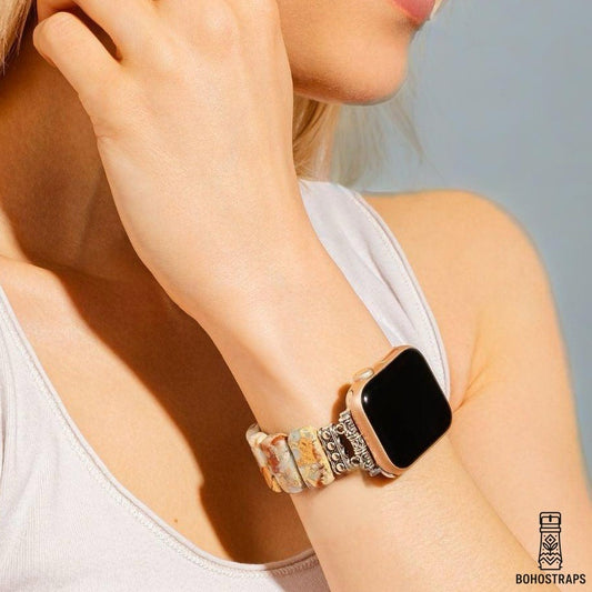 Earth Tibetan Jasper Stretch Apple Watch Strap