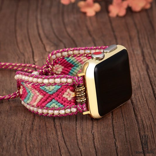 Sunset Bloom Woven Apple Watch Strap