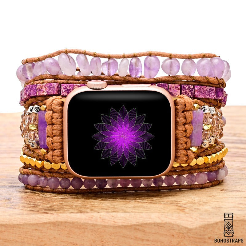 Amethyst & Purple Jade Radiance Apple Watch Strap