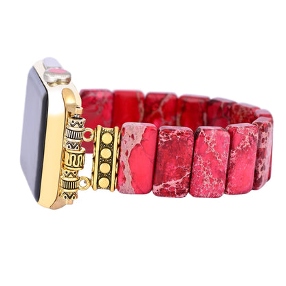 Scarlet Tibetan Jasper Stretch Apple Watch Strap