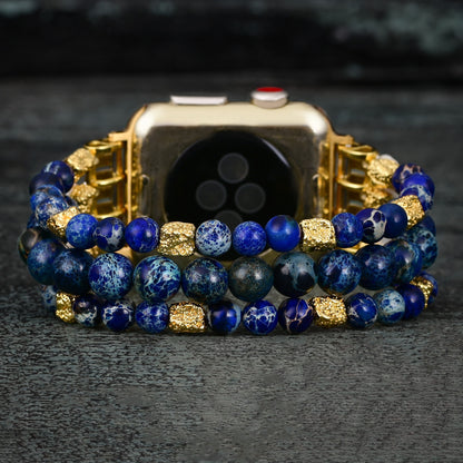 Intense Jasper Stretch Apple Watch Strap - Blue