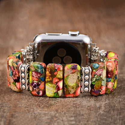 Chic Flower Mottled Stretch Apple Watch Strap