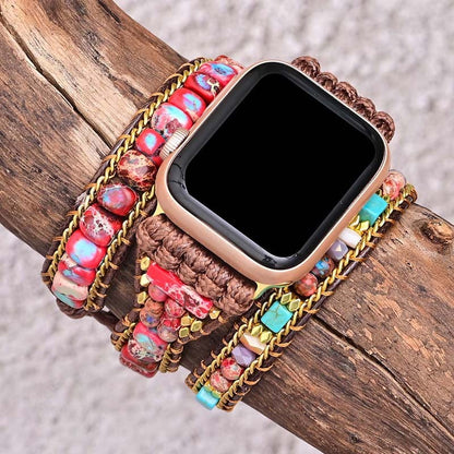 Cherry Emperor Jasper Apple Watch Strap