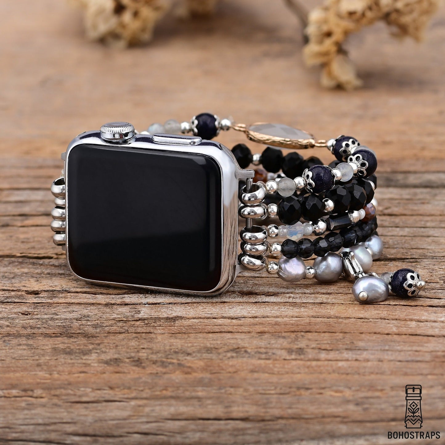 Midnight Balance Natural Stone Apple Watch Strap