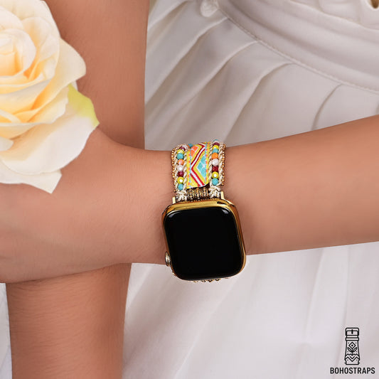 Golden Sunrise Boho Weave Watch Strap