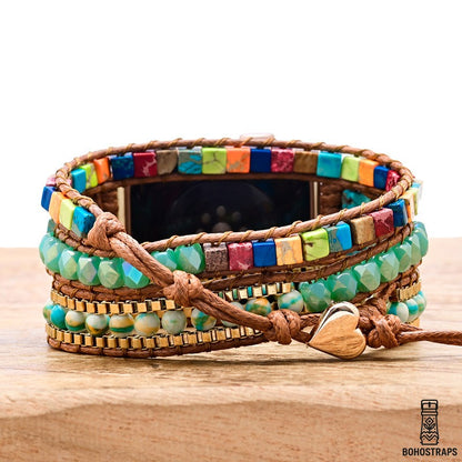 Radiant Earth Apple Watch Strap – Turquoise & Jasper