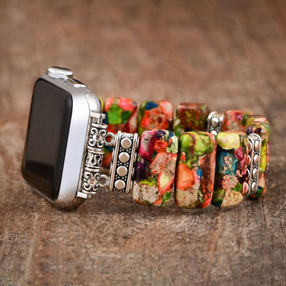 Chic Flower Mottled Stretch Apple Watch Strap