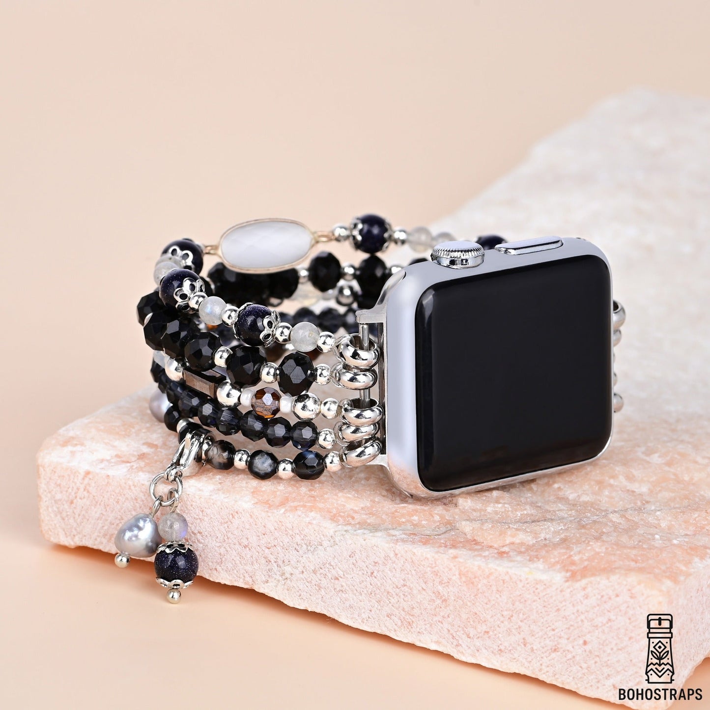 Midnight Balance Natural Stone Apple Watch Strap