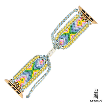 Pastel Meadow Boho Weave Watch Strap