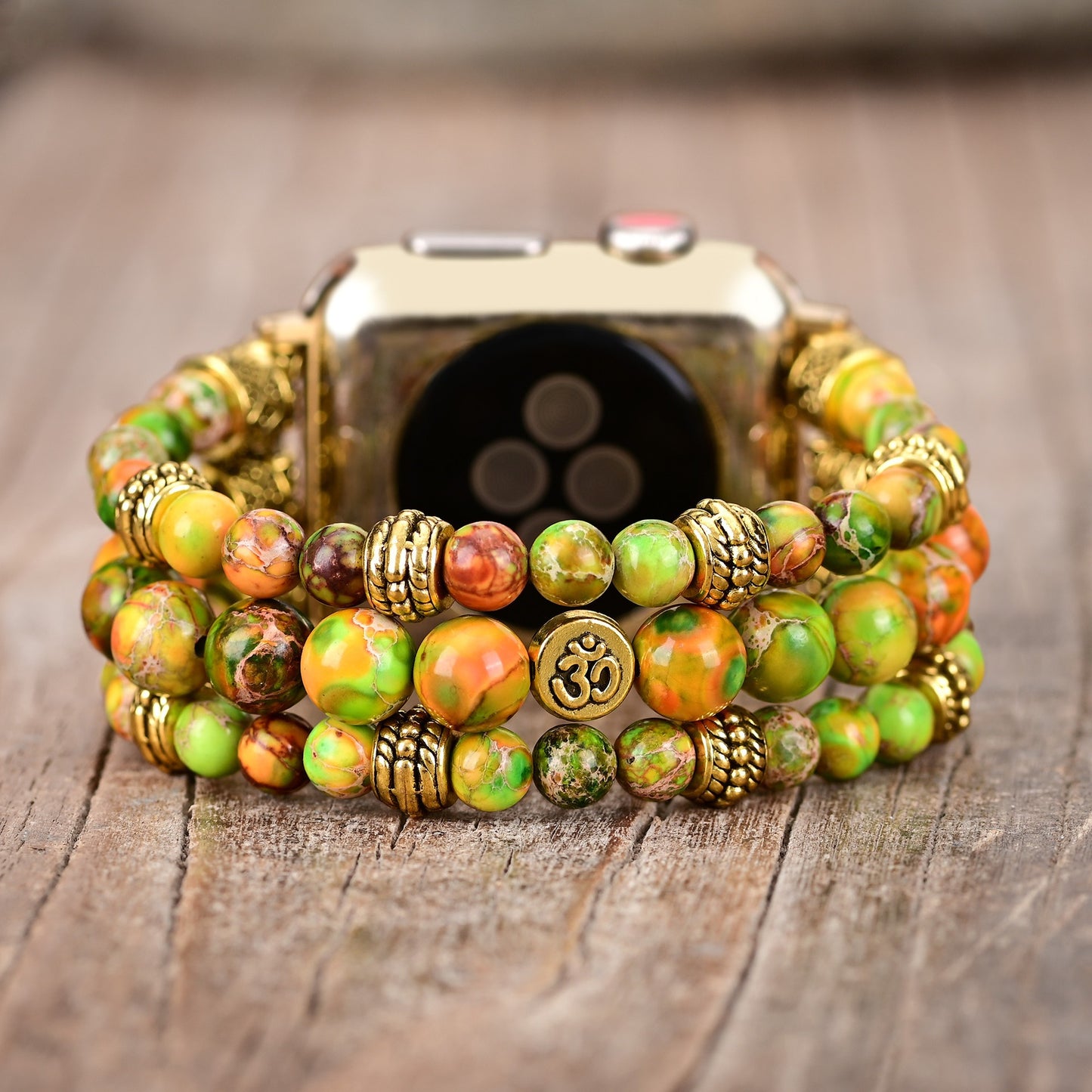 Intense Jasper Stretch Apple Watch Strap - Green
