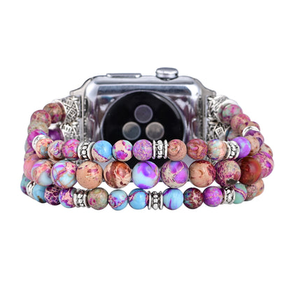 Intense Jasper Stretch Apple Watch Strap - Purple&Blue