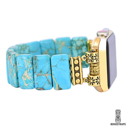 Tibetan Tranquility – Turquoise & Jasper Strap