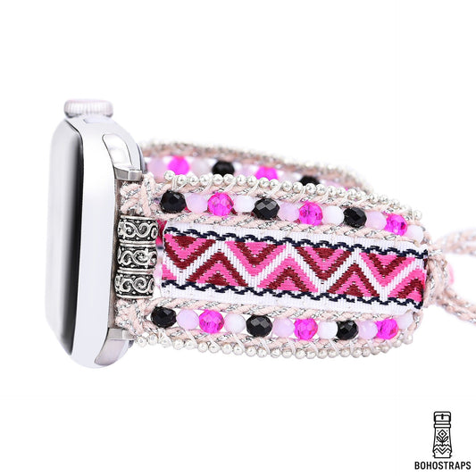Tribal Pink Woven Apple Watch Strap
