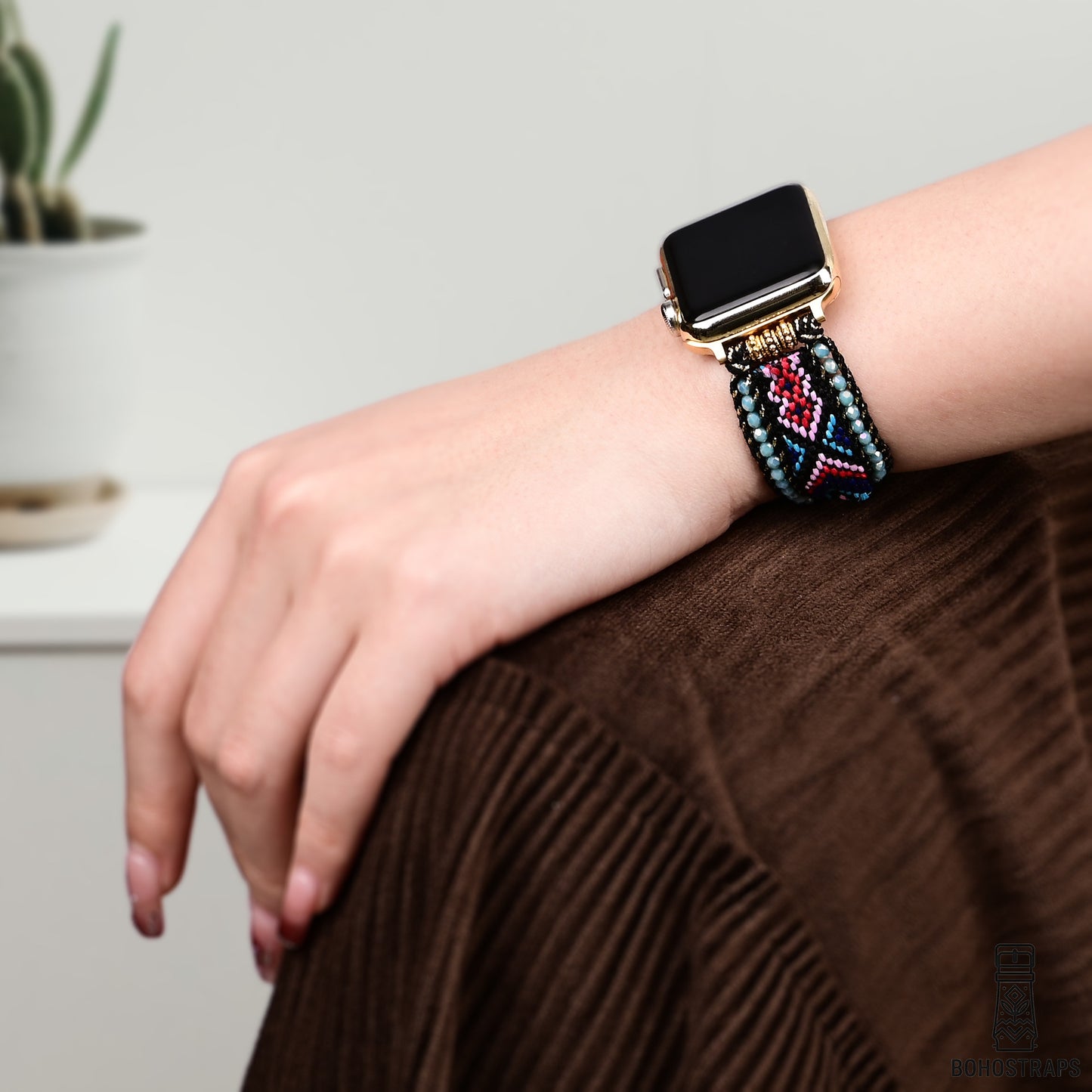 Midnight Echo Boho Weave Watch Strap