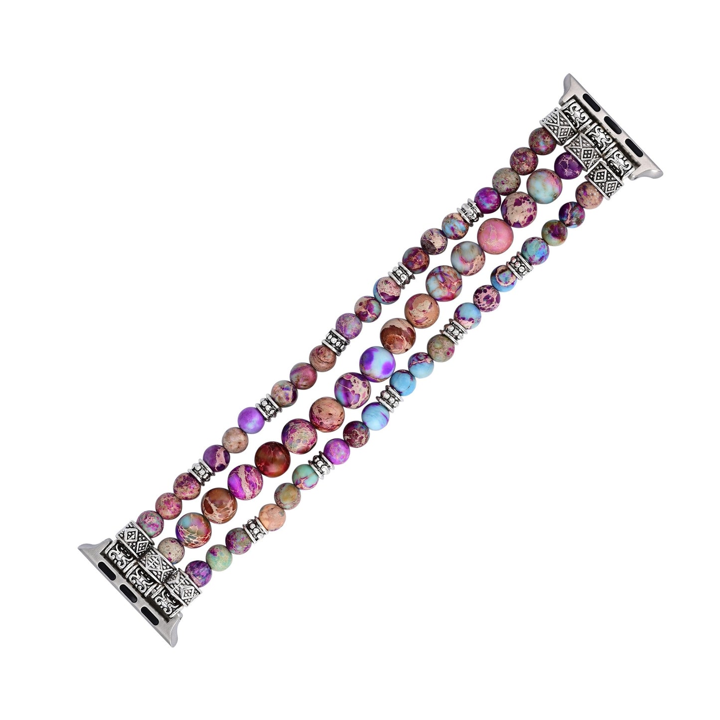 Intense Jasper Stretch Apple Watch Strap - Purple&Blue