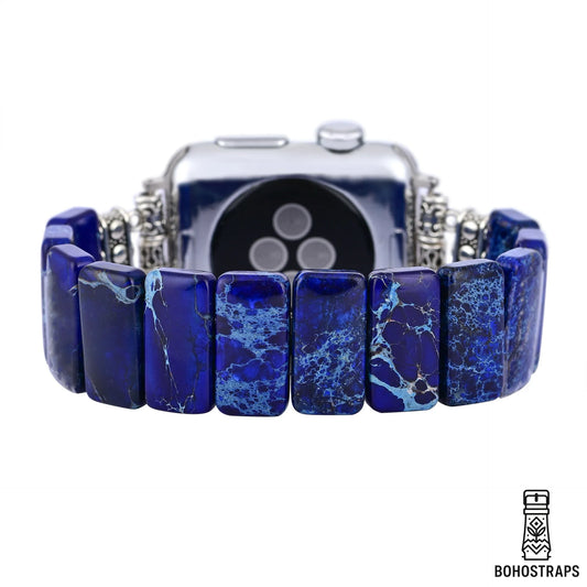 Dark Navy Tibetan Jasper Stretch Apple Watch Strap