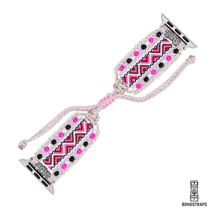 Tribal Pink Woven Apple Watch Strap