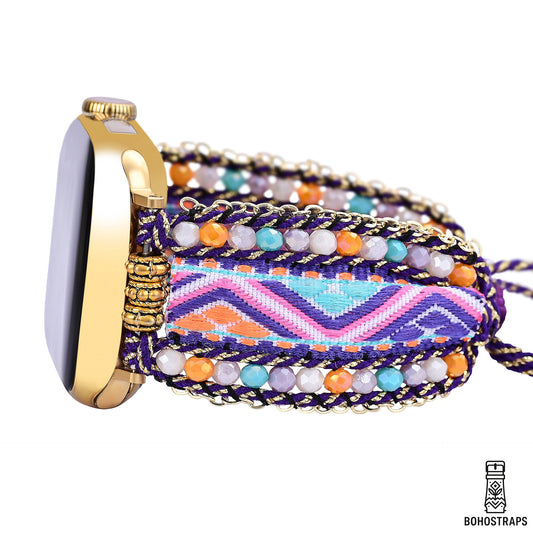 Twilight Purple Boho Weave Watch Strap