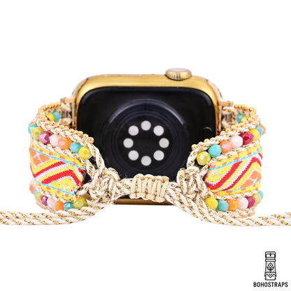 Golden Sunrise Boho Weave Watch Strap