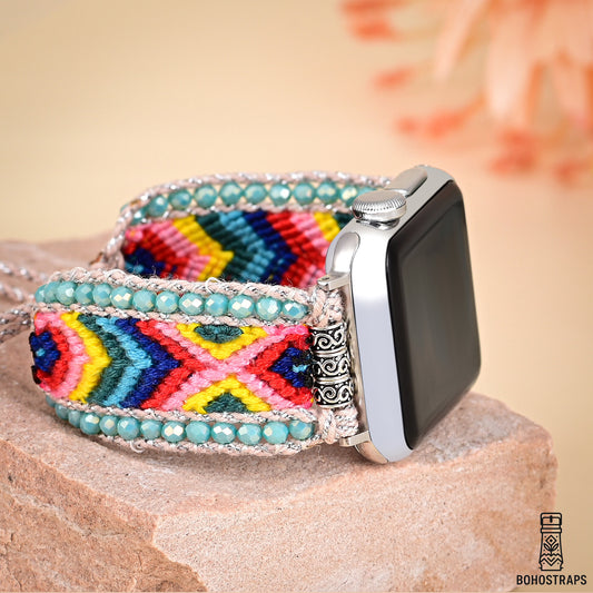 Rainbow Spirit Boho Weave Watch Strap