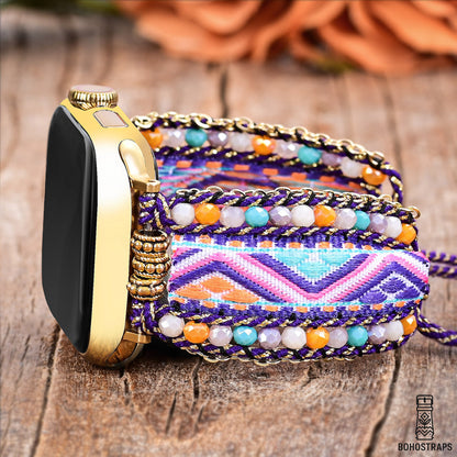 Twilight Purple Boho Weave Watch Strap