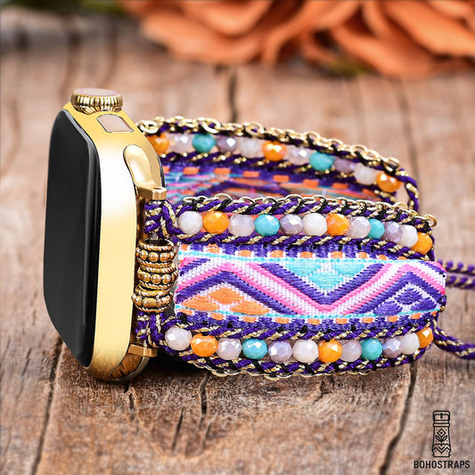 Twilight Purple Boho Weave Watch Strap