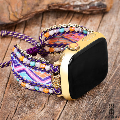 Twilight Purple Boho Weave Watch Strap
