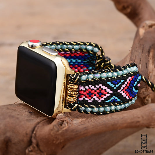 Midnight Echo Boho Weave Watch Strap