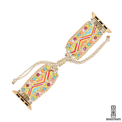 Golden Sunrise Boho Weave Watch Strap