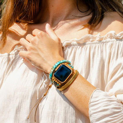 Turquoise Calming Energy Apple Watch Strap - Cape Diablo