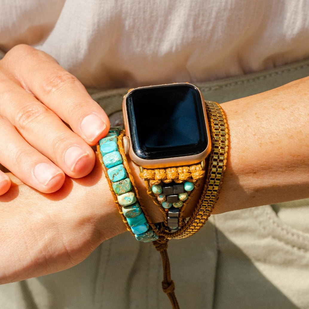 Turquoise Calming Energy Apple Watch Strap - Cape Diablo